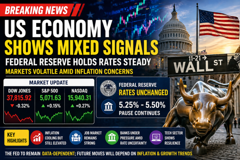 US stock market volatility after Federal Reserve holds interest rates steady with mixed economic signals