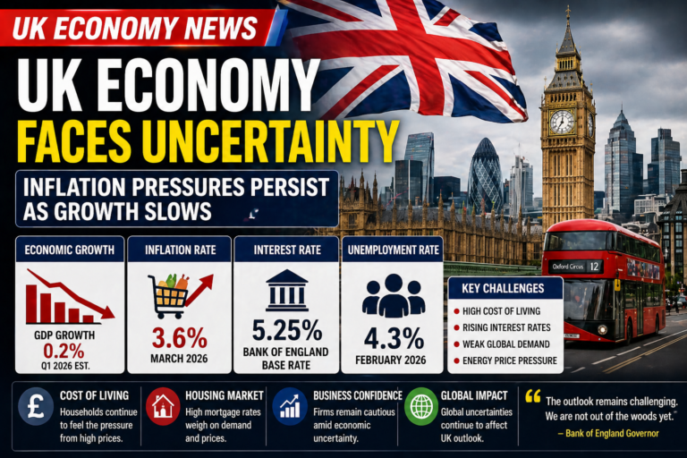 UK economy faces slowdown as inflation remains high and Bank of England maintains elevated interest rates